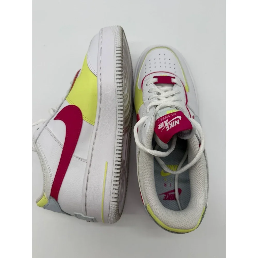Nike Air Force 1 Shadow White Siren Red‎ Volt Sneakers FQ8885-100 Womens 8.5